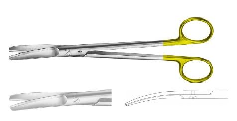 TC Сімс утробні ножиці вигнуті тупі/тупі 200 мм